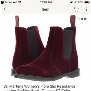 RARE💛 Dr.Martens Size 8 Women’s Flora velvet